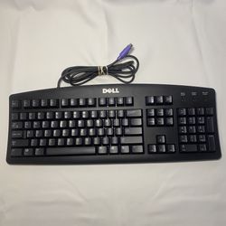 Dell RT7D20 PS/2 Wired Black Keyboard English Footed Tested Working EUC