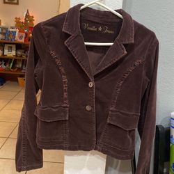 Corduroy/ Dark Brown Jacket!  “Vanilla jeans”