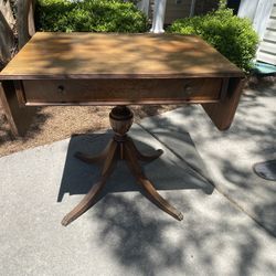 OBO!! Mid 20th Century Duncan Phyfe Style Mahogany Drop Leaf Pedestal Table