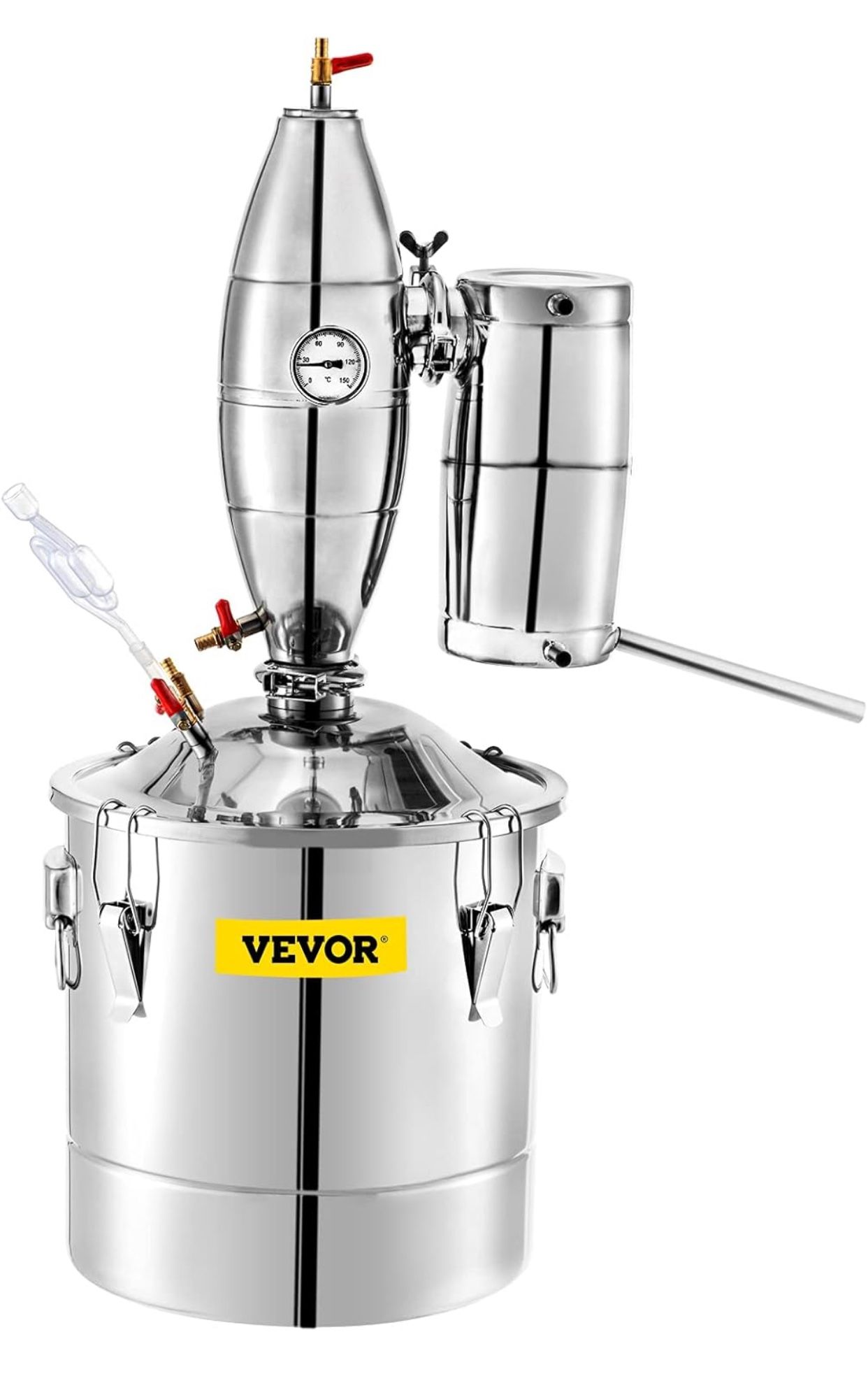 VEVOR Still 13.2Gal/50L Distiller With Ceramic Balls for Purer Distillery Kit for With Brewing Kit for DIY Whisky Wine Br