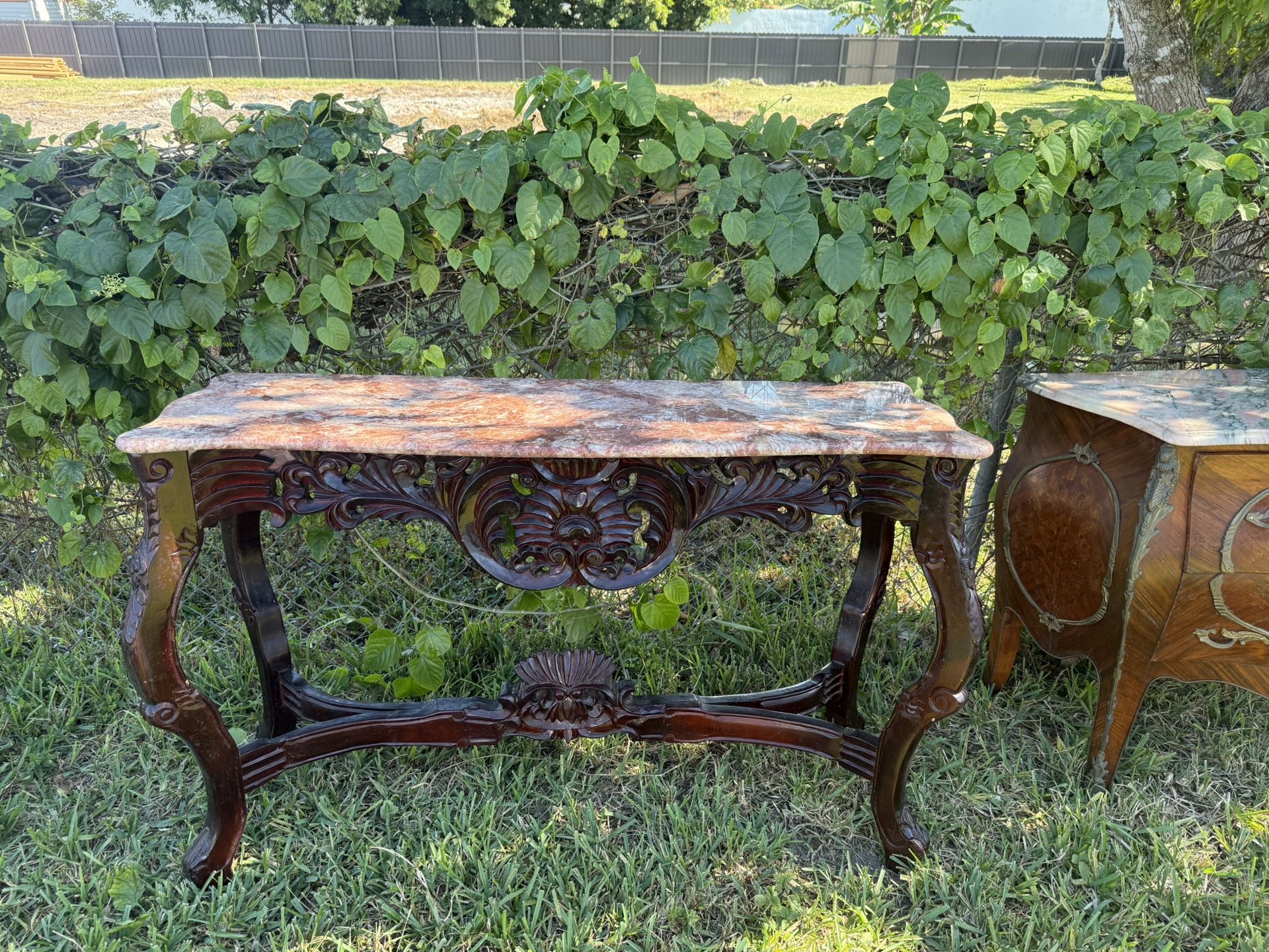 Marble Top Console Table