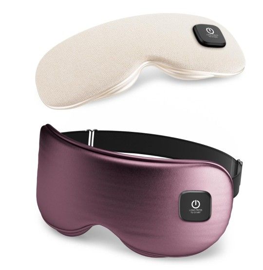 Heated Eye Mask - Cordless Eye Mask for Dry Eyes, Eye Relief, Improved Sleep, Washable Eye Heating pad for Travel and with Replaceable Shell (Purple)