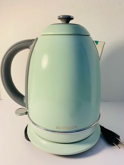 Buydeem K640 Stainless Steel Electric Kettle in the Cozy Greenish color