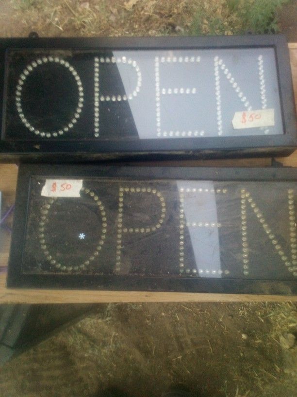 Neon Green Open Signs