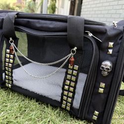 Hand Studded Cat/dog Carrier Goth Alternative