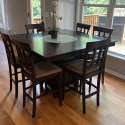 9 piece counter height dining set with lazy susan sale