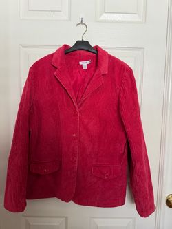 Vintage IZOD Raspberry Wide Wale Corduroy Blazer Jacket Size large