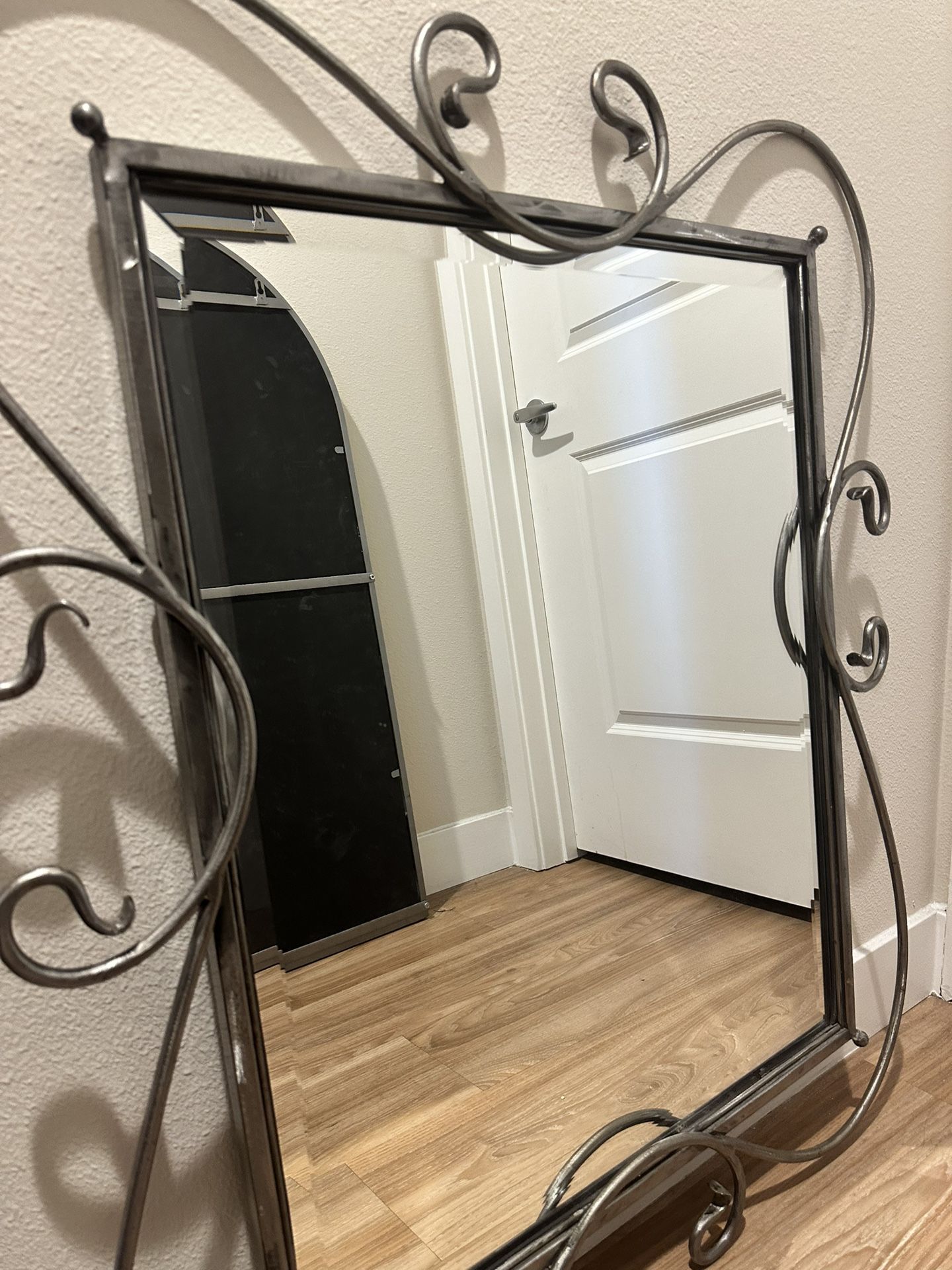 Large Metal Beveled Mirror