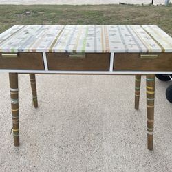 Gorgeous One Of A Kind Mid Century Desk With Mushroom/woodland Designs