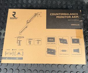 Richelieu 500FP1130 Counterbalance Monitor Arm 17-32 inch USB Port White