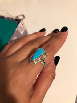 Sterling silver and blue ring