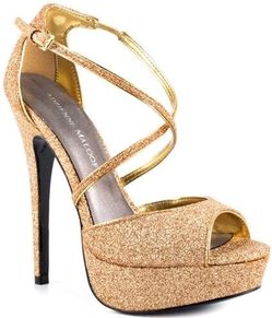 NIB Adrienne Maloof Platform Glitter Heels ~ 8