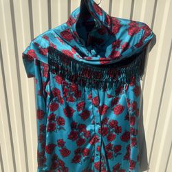 Cowgirl Roses Fringe Shirt 