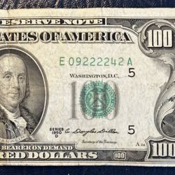 Series D $100 Small Face Bill Money Note
