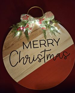 Merry Christmas Lighted 20 Inch New Sign