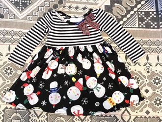 Christmas Holiday Dress With Snowmen 18mn Girl/ Toddler