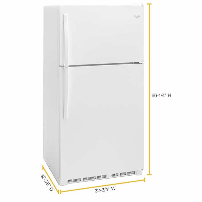 Whirlpool 20 cu. ft. Top Freezer Refrigerator with Frameless Glass Shelves