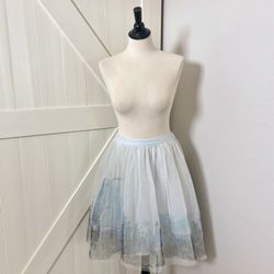 Disney Cinderella Sky Blue Tulle Skirt – Watercolor Hem – Size M - Williamsfield & Higley