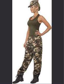 Khaki Camo Lady Adult Costume,
