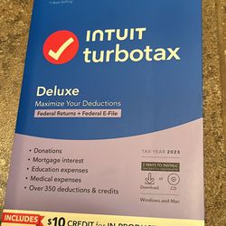 Turbotax Deluxe 2023 Tax Software Federal Tax Return CD