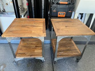 SET OF 2 World Market Side End Tables