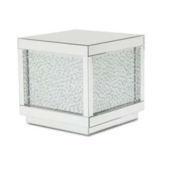 Mirrored End Tables With Crystals 