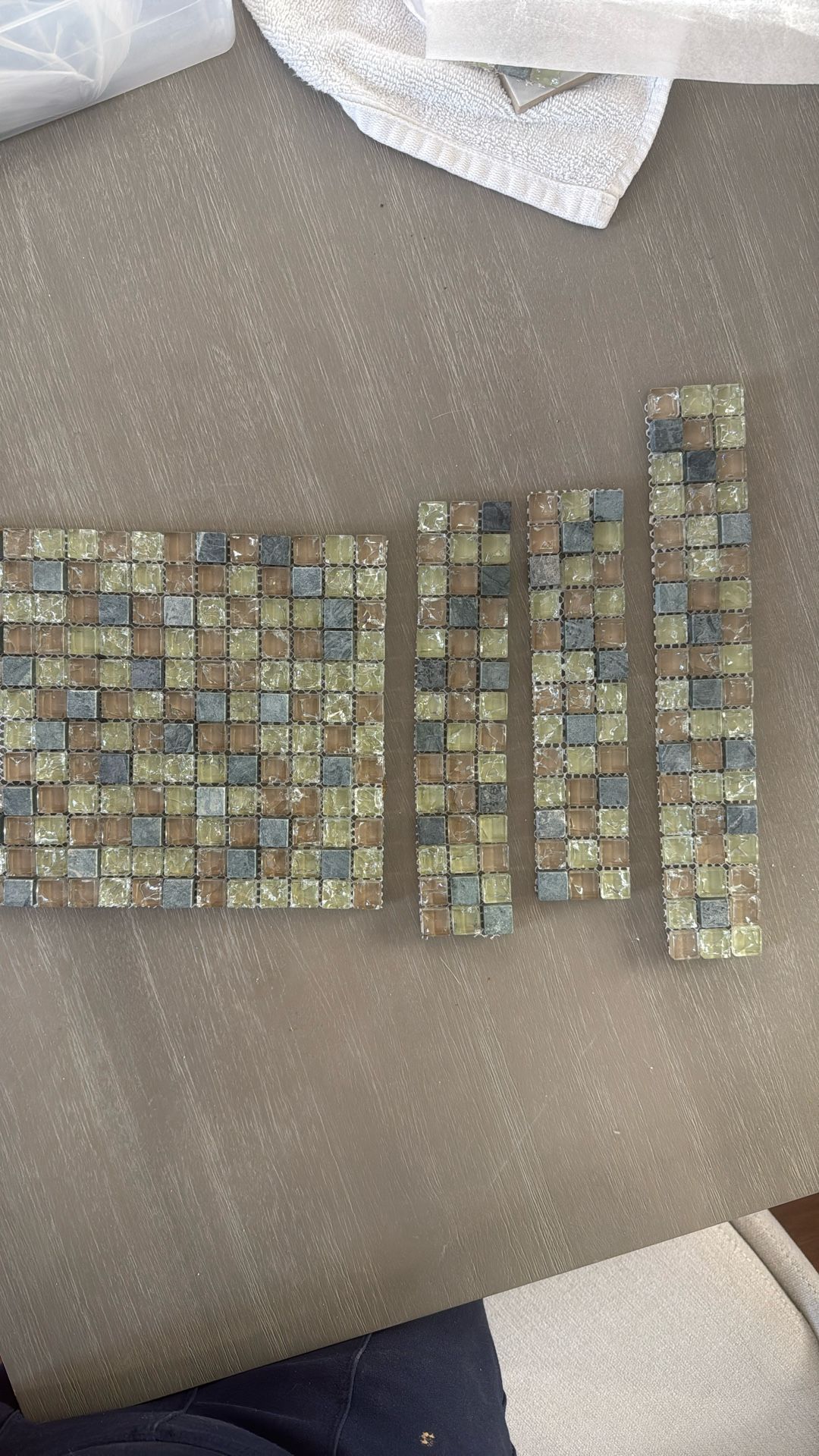 Tiles, Solid beige & Multi color glass