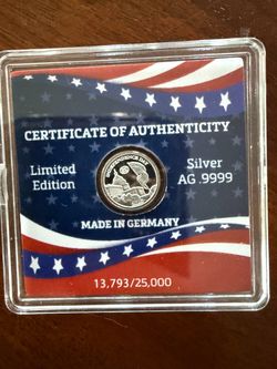 USA 250th Independence Day 1-gram .9999 fine silver coin/round issued for Samoa