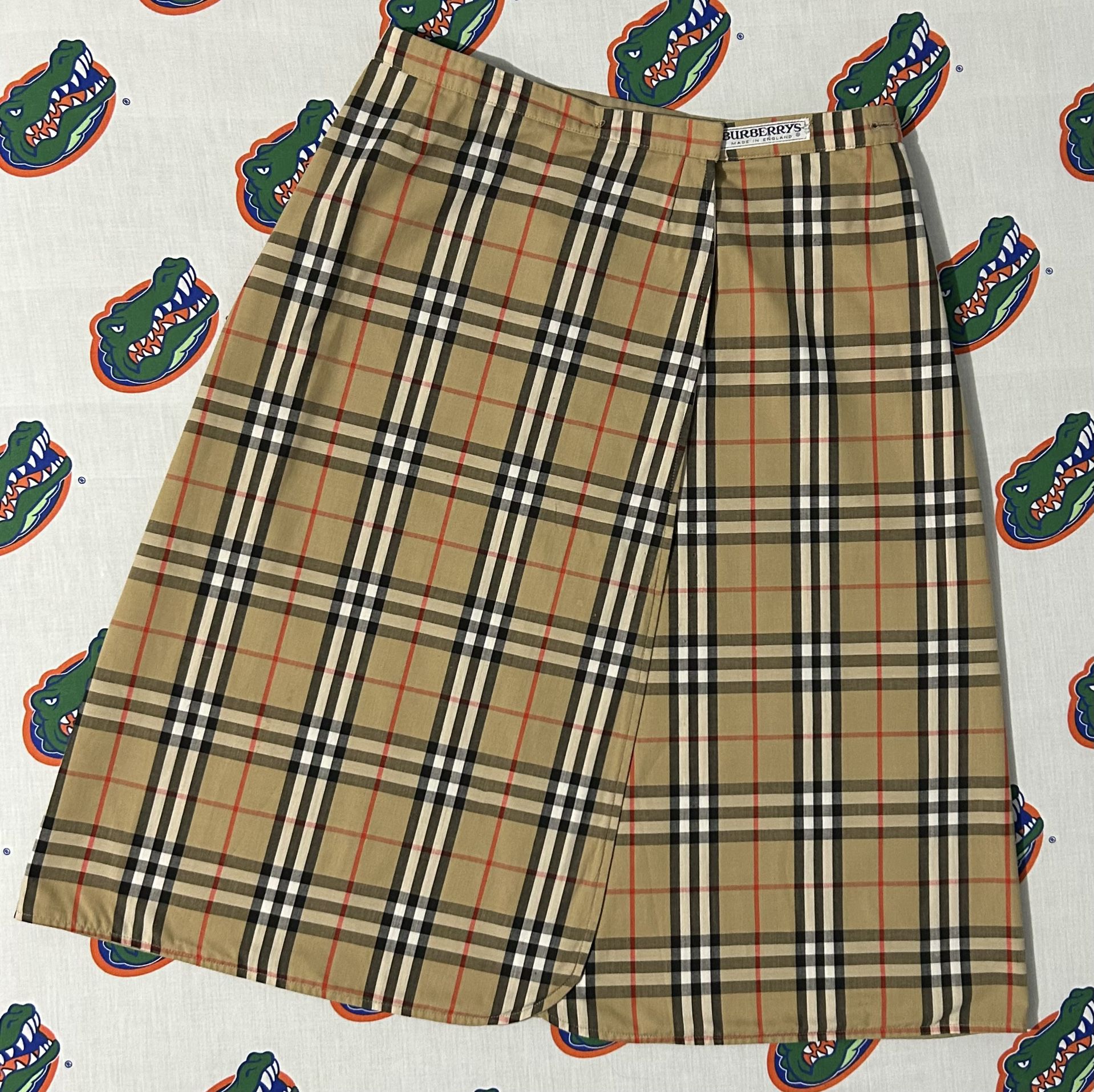 Womens Vintage 80s Burberry Reversible Skirt Size 12 - 14