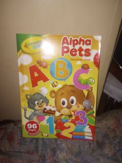 Crayola alpha pets coloring book 96 pages and stickers sheet new