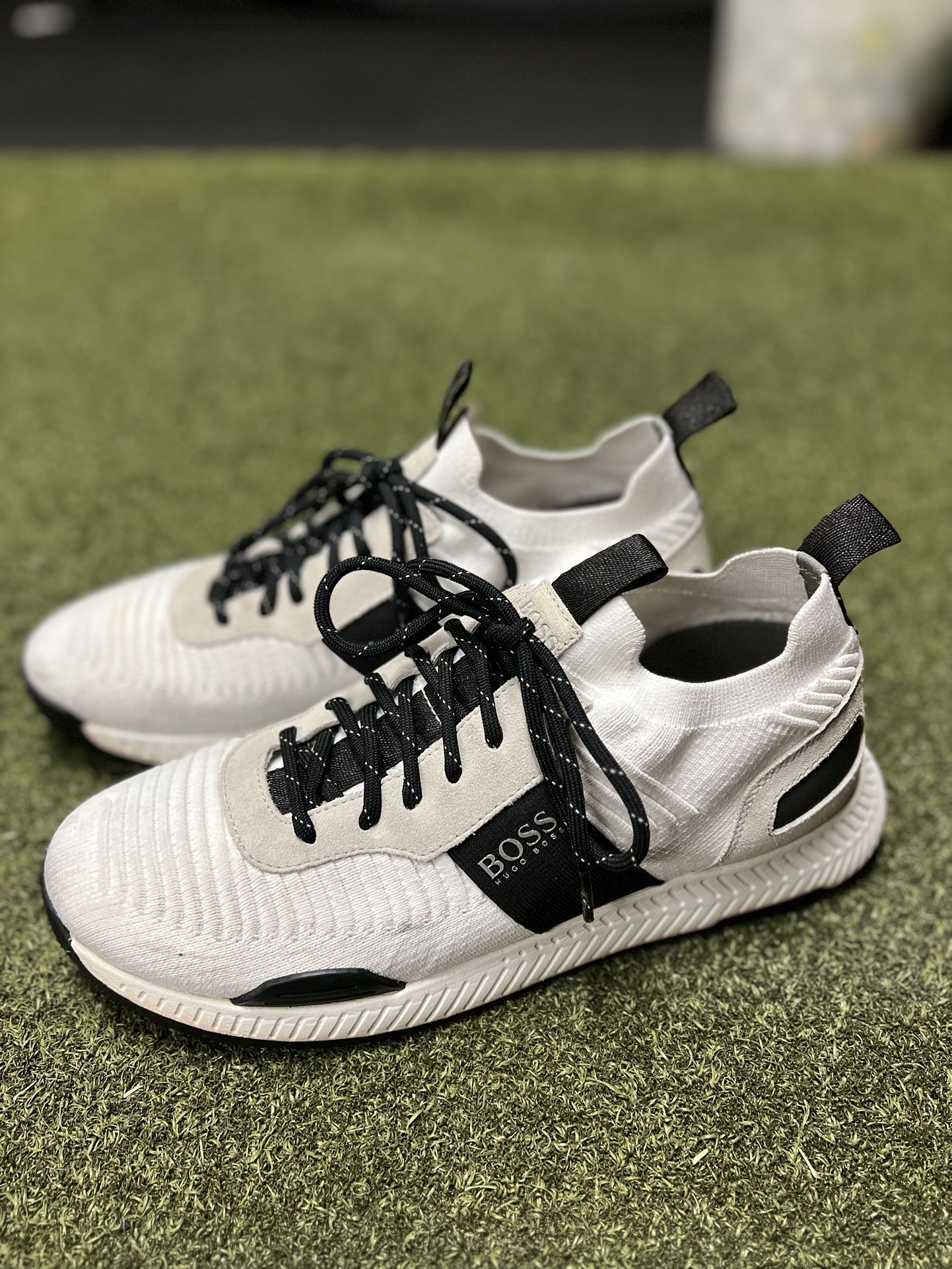 Hugo Boss Men's Titanium Sneakers Knit Trainers Shoes