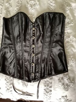Biker style / goth black bustier  adjustable