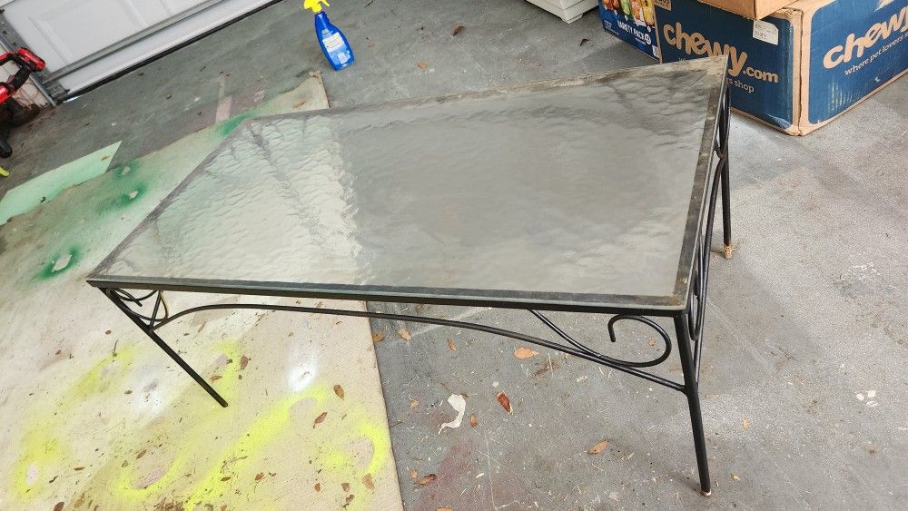 Black Metal/glass Coffee Table