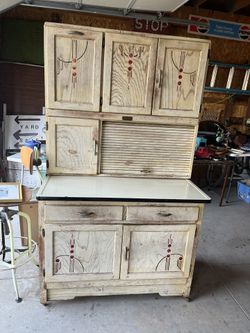 Antique vintage Hoosier style kitchen cabinet