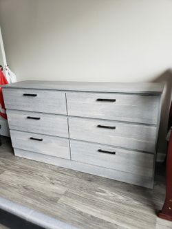 NEW 6 DRAWER DOUBLE DRESSER AND NIGHT STAND 😊 AVAILABLE IN BLACK, WHITE OR GREY COLOR