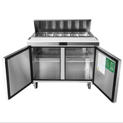 Commercial 2-Door Prep Table Refrigerator