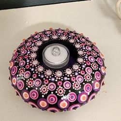 Dot Painted  Tea Light Candle Holder