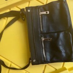 Black Leather Crossbody Bag 