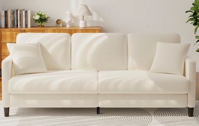83” Comfy Beige sofa couch - great condition!