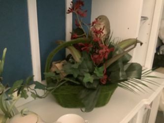 Moss Basket Artificial Floral Arrangement