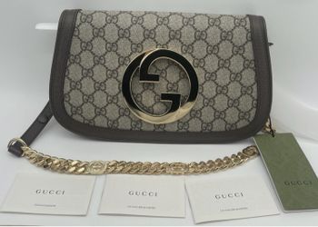 NEW GUCCI BLONDIE GG LOGO SHOULDER BAG PURSE AUTHENTIC NWT!