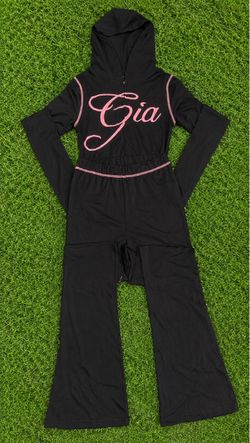 Gia Black Hooded Jumpsuit with Flare Legs