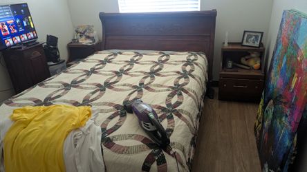 Queen size mattress , headboard, nightstands.
