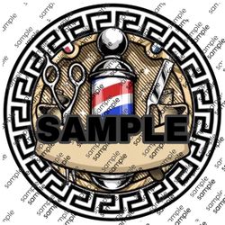 2” Barber Shop Logo Stickers