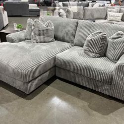 Gray 2 Piece Sofa Chaise 