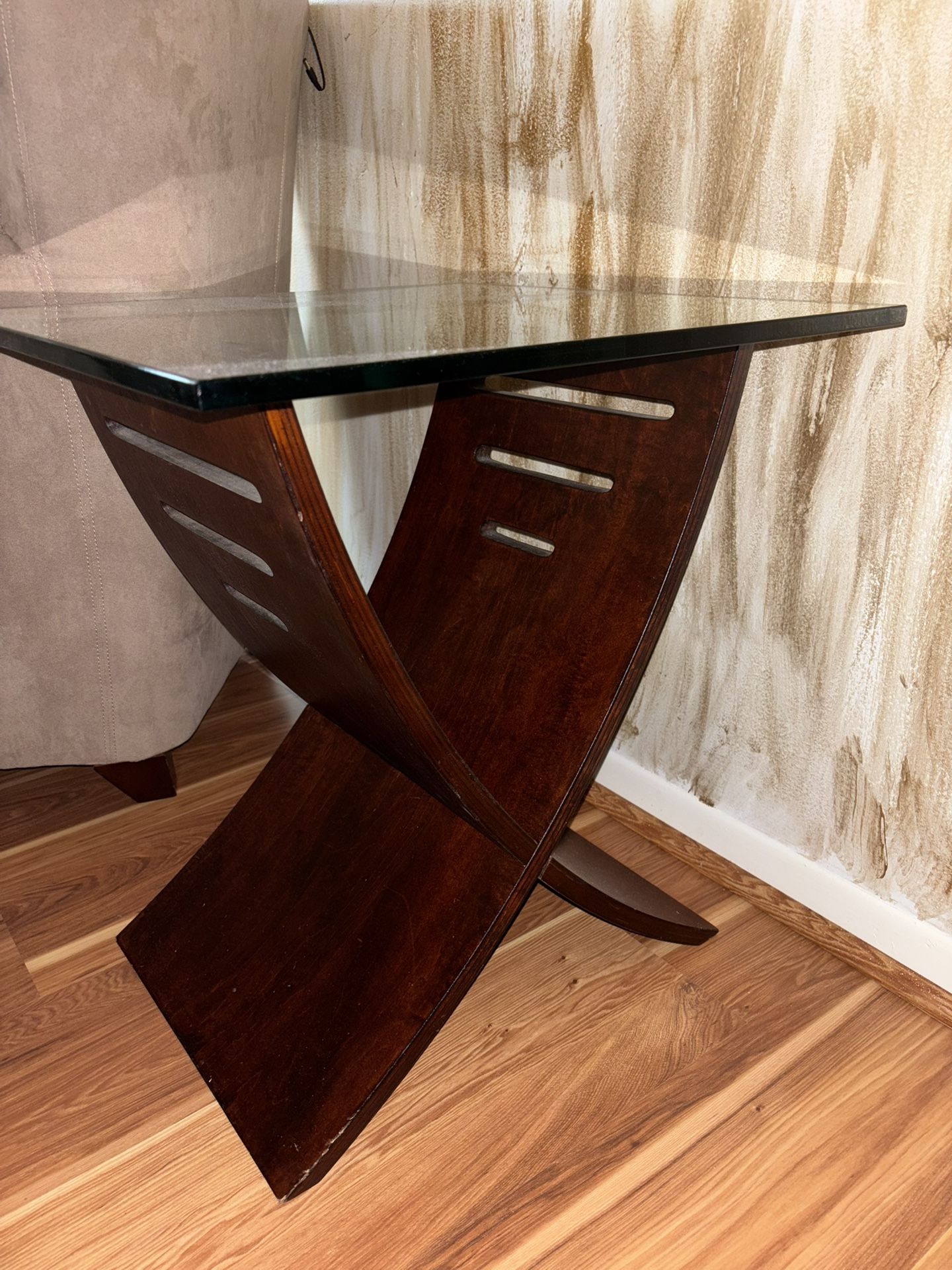 Modern Glass Top End Table