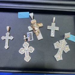 Moissanite rose gold cross pendants