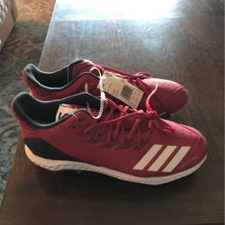 Red adidas Baseball Clear Size 11