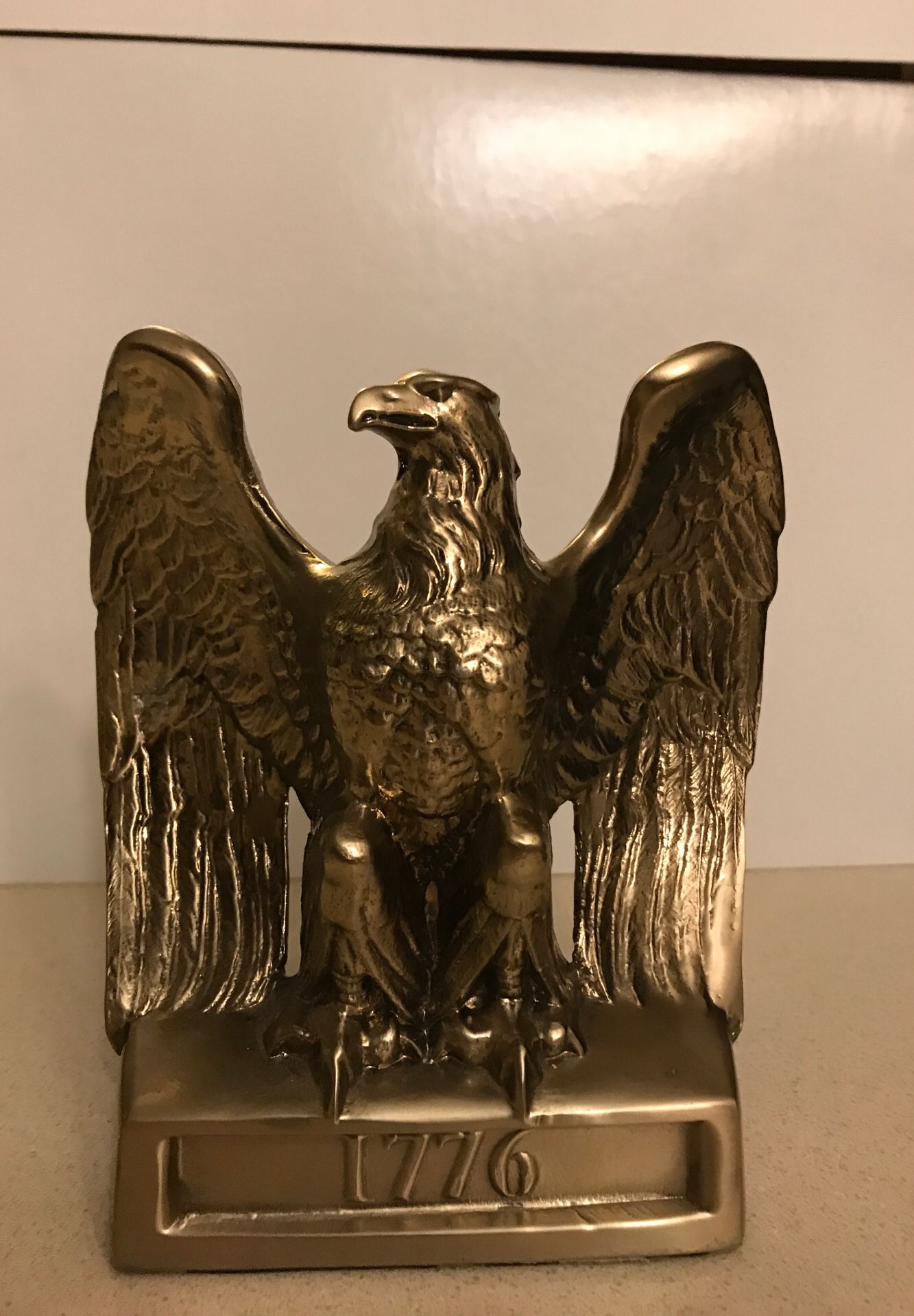 Vintage brass American eagle 1776 sculpture