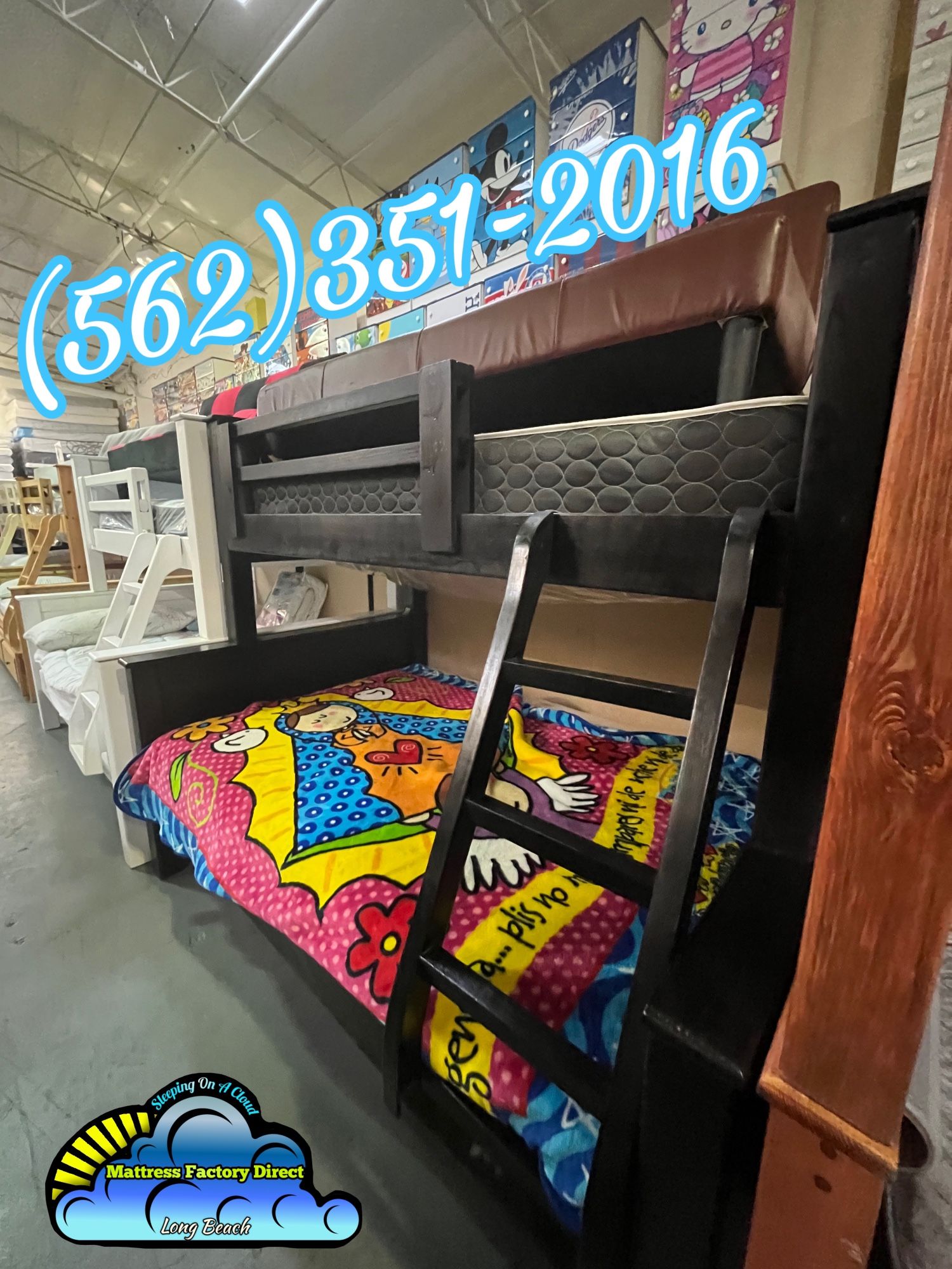 Twin Full Litera Black Bunk Bed New Cama Bonita Nueva 